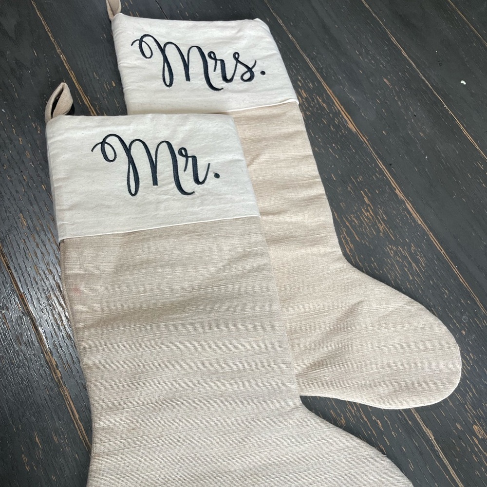 Elegant Mr. and Mrs. Holiday Stockings